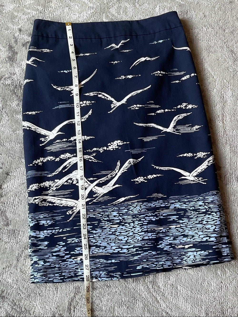Anthro/Maeve Navy Shorebirds Pencil Skirt - Picture 7 of 10